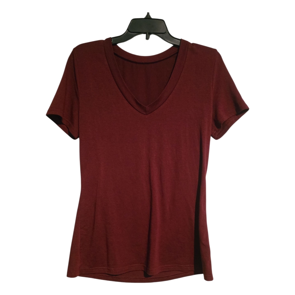 Women's V-Neck Maroon Top
